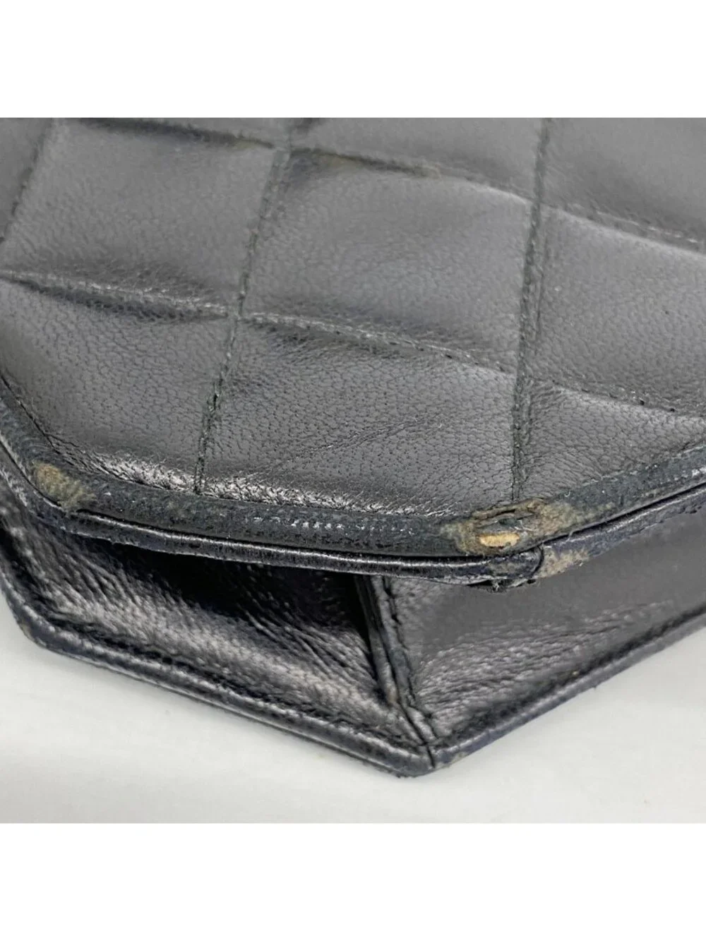 Chanel Shoulder Bag Quilted Lambskin Black Gold